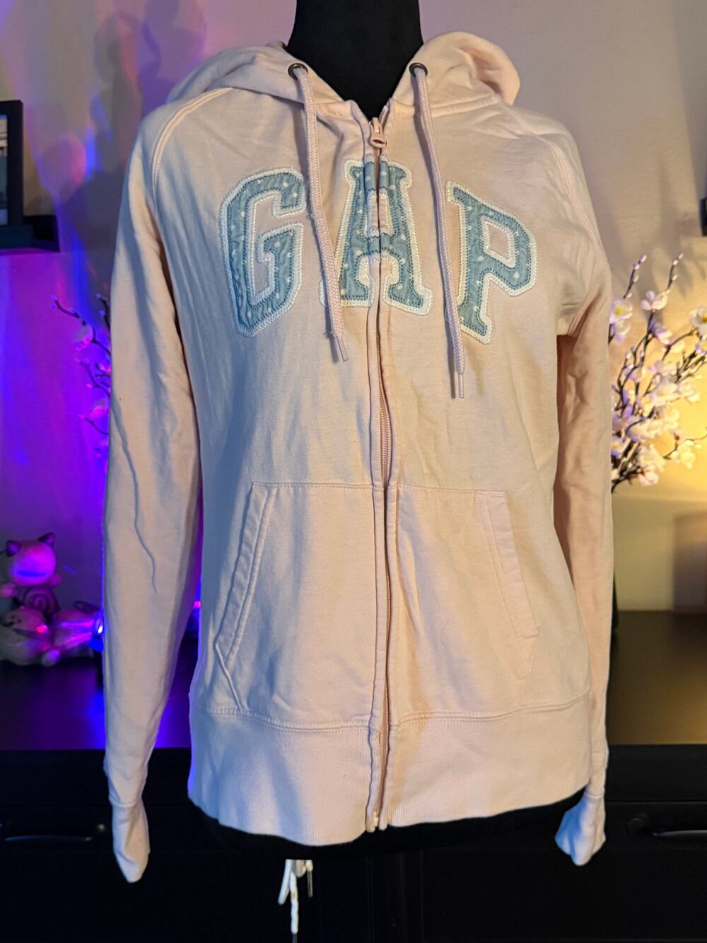 Women's Gap Pink Zip Front Hoodie Size Medium
